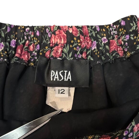 90s Vintage Floral Circle Skirt, Pasta, Size 12 - Picture 3 of 4